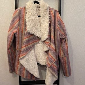 Roxy XL serape jacket super soft furry lining